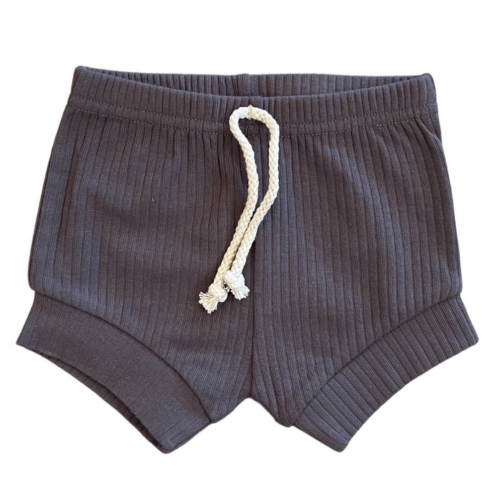 COAL | Blush Lotus ribbed organic baby toddler shorts
